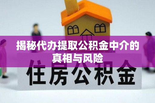 虎门揭秘代办提取公积金中介的真相与风险